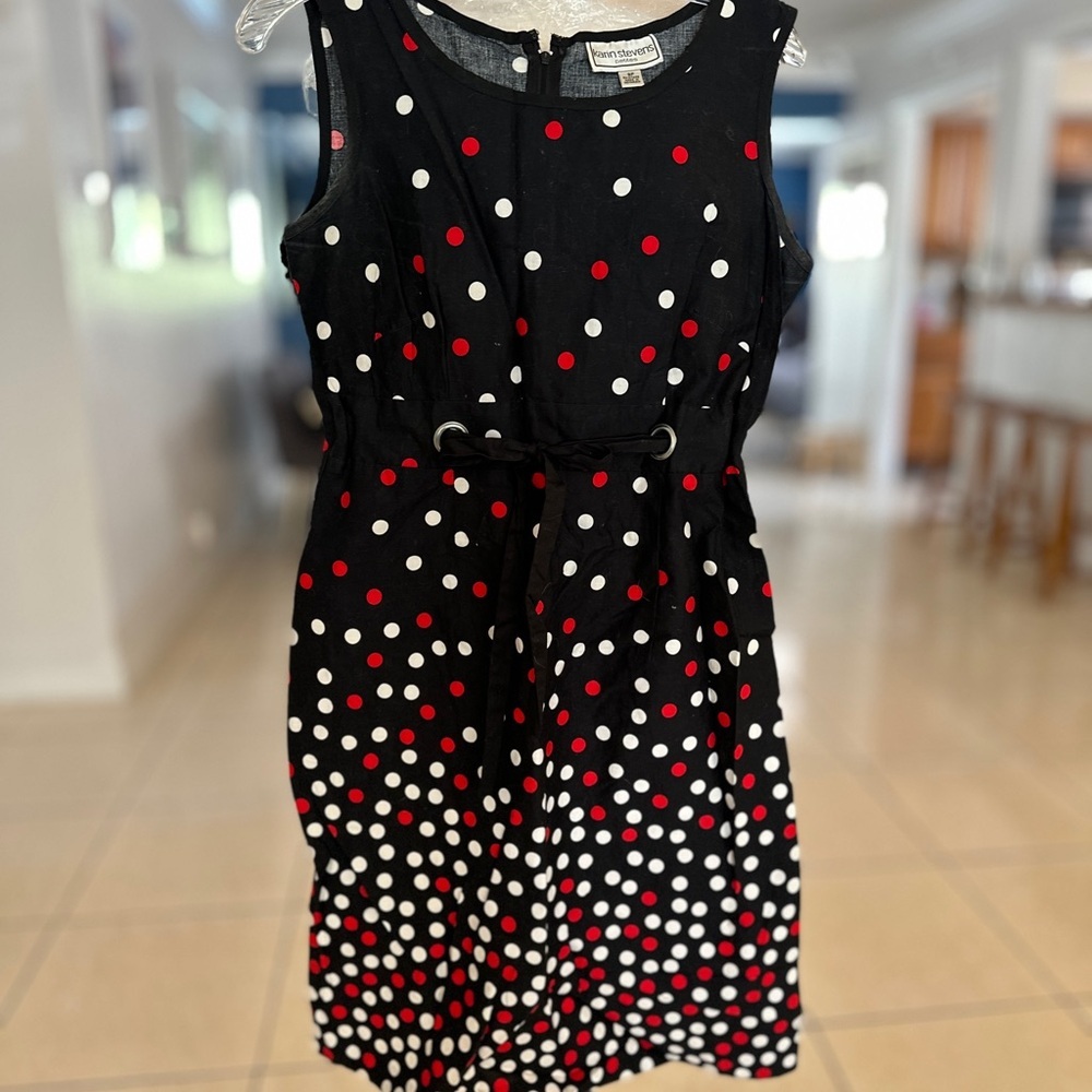 Karin Steven’s Black and Pink Fit and Flare Dress